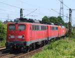 140 850-9 hing am Ende des kurzen Lokzuges, welcher am 10.7.10 durch Ahlten fuhr.