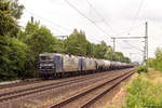 134 (143 173-3) & 120 (143 079-2) RBH Logistics GmbH mit einem Kesselzug in Friesack und fuhren weiter in Richtung Nauen.