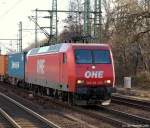 145-CL 013 der OHE poltert am 11.2.11 durch den Bhf. Hamburg-Harburg.