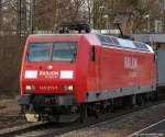 145 071-7 fhrt am 12.2.11 durch den Bhf. Tostedt.