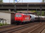 91 80 6145 091-5 D-HGK fuhr mit einem ler und einer G1000 BB am Ende des Zuges im Schlepp durch Hamburg-Harburg am 14.5.