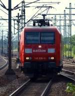 Morgens um 9 in Harburg, die (Matze)Lok 145 036-0 kommt  weinend  nach HH gefahren.