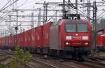 145 060-0 mit einem fast reinen  K-Line  Containerzug.
