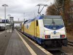 146 537-6 steht am 12.11.10 mit dem MEr nach Hamburg-Harburg im Bhf. Tostedt.