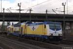 146 539-2 verlsst am 11.2.11 mit dem ME nach Bremen Hbf. den Harburger Bhf. von Gleis 3.