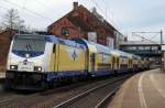 Der ME'r nach Bremen Hbf stand inform von 146 531-9 und 5 Dosto's im Hamburg-Harburger Bahnhof.