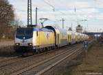 ME 146-08 rollt am 12.2.11 mit dem ME nach Bremen Hbf. in den Bhf. Tostedt ein.