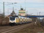 146 532-7 fhrt am 12.2.11 mit dem ME nach Bremen Hbf. in den Bhf. Tostedt ein.