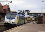Mit dem MEr nach Lneburg verlsst 146 535-0  Rizzi  am 12.2.11 den Harburger Bahnhof von Gleis 4.