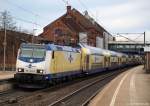 ME 146-05 steht am 12.2.11 mit dem ME nach Uelzen im Harburger Bahnhof.
