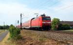 Endlich hab ich dich:), 146 001-3 fhrt am 4.6.11 mit dem RE 1 nach Hamm (Westf) durch Nordbgge dem Zielbahnhof entgegen.