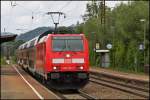 146 216 mit IRE nach Lindau bei der Durchfahrt von Gingen (Fils) am 15.08.11