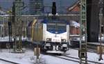 021. Ein eher seltener Gast in Harburg ist die Metronom ME 146-14 (146 514)  Sarstedt , die hier mit ihrem Zug Richtung Uelzen aufbricht. HH 6.3.10
