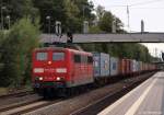 151 043-7 rauscht am 25.9.10 mit einem Gz durch den Bhf. Tostedt.
