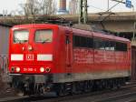 Portraitaufnahme der frisch Hauptuntersuchten 151 006-4( IS770 LDX 04.03.2011 )in Harburg. 30.3.11