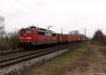 151 061-9 zieht am 31.3.11 einen Containerzug durch Moorburg.