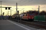 151 149-2 mit einem gemischtem Gterzug in Rathenow Richtung Wustermark unterwegs. 25.11.2011