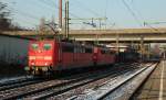 151 169-0 plus Schwesterlok rollen Solo durch Harburg. 31.1.12