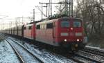 151 112 und 151 106 mit leerem Kohlezug aufgenommen in HH-Harburg. 31.1.12