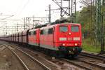 151 094-0 und 112-0 mit Faals Ganzzug, HH-Harburg, 28.04.12.