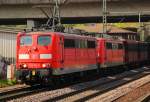 151 112 und 151 100 mit Faals Ganzzug, HH-Harburg, 28.04.12