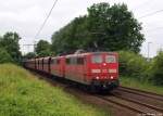 151 100-5 & 151 094-0 zogen am 26.6.12 einem Erzbomber durch Ahlten in Richtung Lehrte.