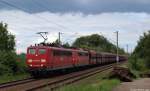 151 096-5 & 151 045-2 rollten am 9.8.12 mit einem Erzbomber durch Hamburg-Moorburg.
