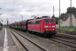Erzbomber mit 151 099 verlässt Mainz-Bischofsheim am 30 Mai 2014.