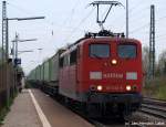 151 033-8 durchfuhr am 24.4.10 mit einem Gz den Bhf. Radbruch in Richtung Hamburg.