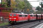 151 091-6 zog mit einer Schwester einen Kohlependel durch HH-Harburg. 26.9.10