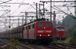 2 mal 6288 kW Stundenleistung durchfahren als 151 062-7 und 151 040-3 plus 40  Falns/Faals  Waggons Hamburg Harburg. 2.Okt.2010