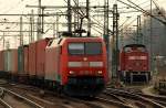 152 169-9 mit vielen bunten Paketen auf dem Weg in den Hamburger Hafen...Harburg 30.3.11