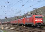 152 070-9 und 6 weitere Loks mit Gterzug am 10.04.11 in Gemnden