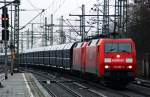 152 068-3 und 021-2 zogen einen Kohlependel durch Harburg. 07.01.12