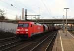 152 022-0 mit Tanoos Ganzzug in HH-Harburg. 03.03.12