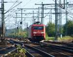 HH 16.
Ein Einzelfahrer auf dem Weg zur Arbeit, 152 104-6 kurz vorm Harburger Bhf. 19.09.09