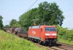 Es kam auch endlich mal etwas von der anderen Seite und so durchfhrt 152 003-0 mit einem Mischer Hannover-Ahlten auf dem Weg nach ........