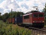 155 187-8 kommt am 28.8.10 durch Hamburg-Moorburg gefahren auf dem Weg in den Hafen.