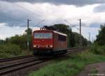 155 187-8 kommt am 28.8.10 vom Hafen zurck und poltert solo durch Hamburg-Moorburg.