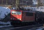 043. 155 036-7 fuhr mit einem ler durch HH-Harburg. 4.12.10