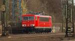 Die frisch renovierte 155 218-1 rollte ebenfalls gemtlich durch Harburg am 30.3.11