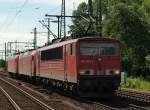 155 089-6 als Zuglok fr 145 069-1 und 035-2 fotografiert in HH-Harburg. 01.06.11