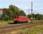 155 138-1 rumpelt am 20.8.11 solo durch Unterelbe.