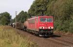 155 097-9 rollt am 3.9.11 mit einem Gz durch Reindorf.