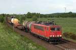 155 086-2 fhrt am 19.5.12 mit einem gemischten Gz durch Ramelsloh.