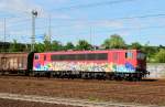 Neue 155ziger Werbelok......155 212-4 mit Gz in HH-Harburg, 21.06.12