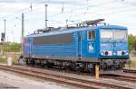 155 045-9 IntEgro Verkehr GmbH stand in Stendal abgestellt und wartete auf neue Einsätze.
