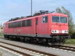 Die mittlerweile fr die MEG aktive 155 124 zeig sich am 01.09.2008 im Seehafen Rostock kurz vor ihrer berfhrung ins Aw Dessau.Mittlerweile ist sie vorbildlich aufgearbeitet als MEG 701 wieder unterwegs.