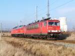 Die lteste aktive 155.Die 155 004-5 wurde am 06.02.2009 von 232 665 in Werkstatt des Bw Rostock-Seehafen gebracht.