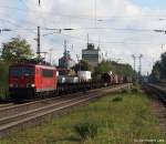 155 085-4 fhrt am 4.9.10 mit einem gemischten Gterzug durch den Ort Tostedt gen Bremen.